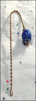 (image for) Blue Swirls Glass lampwork bookmark