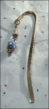 (image for) Blue Bump Bookmark lampwork glass