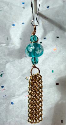 (image for) Teal Floral Lamp Pull