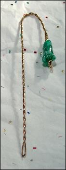 (image for) Green Raked Bead Zipper Pull