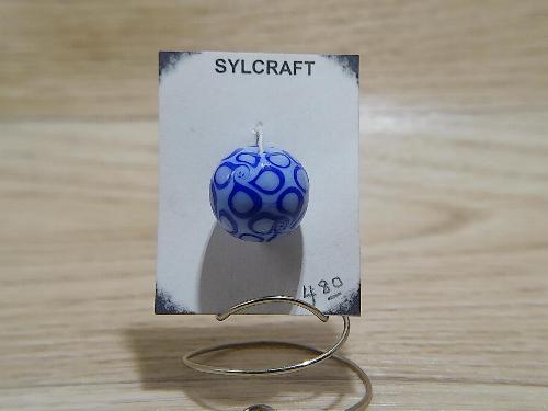 (image for) Swirl Dot Bead Periwinkle and Cobalt Handmade lampwork glass bead