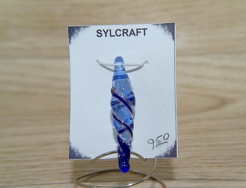 (image for) Sapphire Pendant Bead Handmade lampwork glass beads