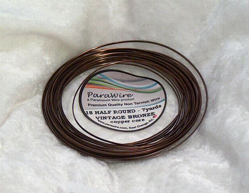 (image for) Vintage Bronze HALF Round Wire 18 Gauge Parawire