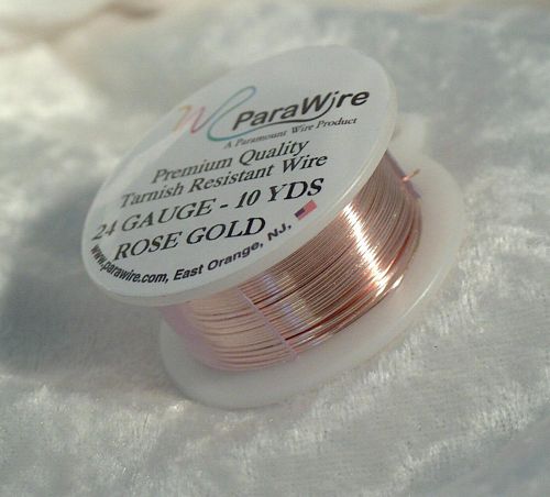 (image for) ROSE Gold Plated Round Wire 24 Gauge Parawire