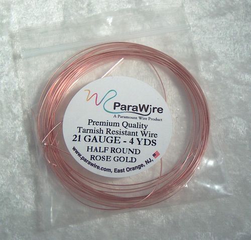 (image for) ROSE Gold Plated Wire 21g Half Round Parawire