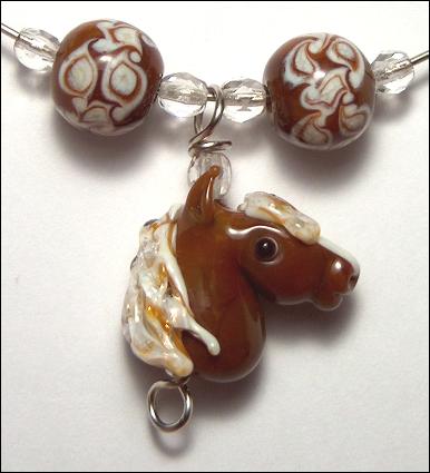 (image for) Chestnut Horse Lampwork glass bead set