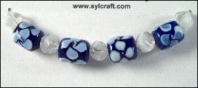 (image for) Cobalt Twist Set Handcrafted lampwork glass bead set