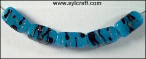 (image for) Turquoise and Black Handmade glass bead set