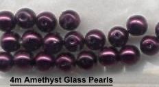 (image for) 4mm Amethyst Glass Pearls