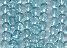 (image for) 4mm Aquamarine Czech Firepolish Glass Beads 