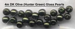 (image for) 4mm Dark Olive Green Glass Pearls