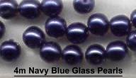 (image for) 4mm Navy Blue Glass Pearls