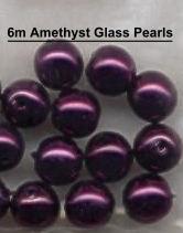 (image for) 6mm Amethyst Glass Pearls