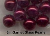 (image for) 6mm Garnet Red Glass Pearls