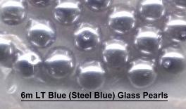 (image for) 6mm Light Silver BLue Glass Pearls