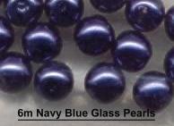 (image for) 6mm Navy Blue Glass Pearls