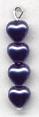 (image for) 6x6mm Dark Blue Navy Glass Pearl Heart Beads