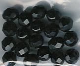 (image for) 8mm Jet Black Onyx Black Czech faceted Firepolish Glass Beads 