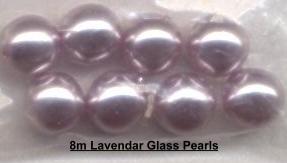 (image for) 8mm Lavender Glass Pearls